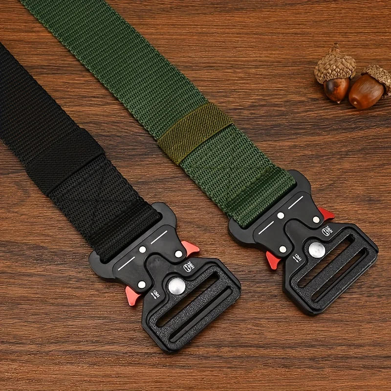 เข็มขัดผู้ชายการล่าสัตว์กลางแจ้งยุทธวิธีเข็มขัดบุรุษ Multifunctional COMBAT Survival ผ้าใบคุณภาพสูงไนลอนเข็มขัดบุรุษเข็มขัดกีฬา