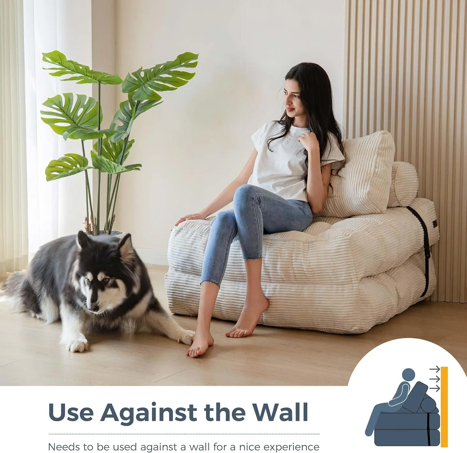 Sofá de compressão a vácuo dobrável simples tecido canto modular piso multi função nordic sala estar quarto decoração