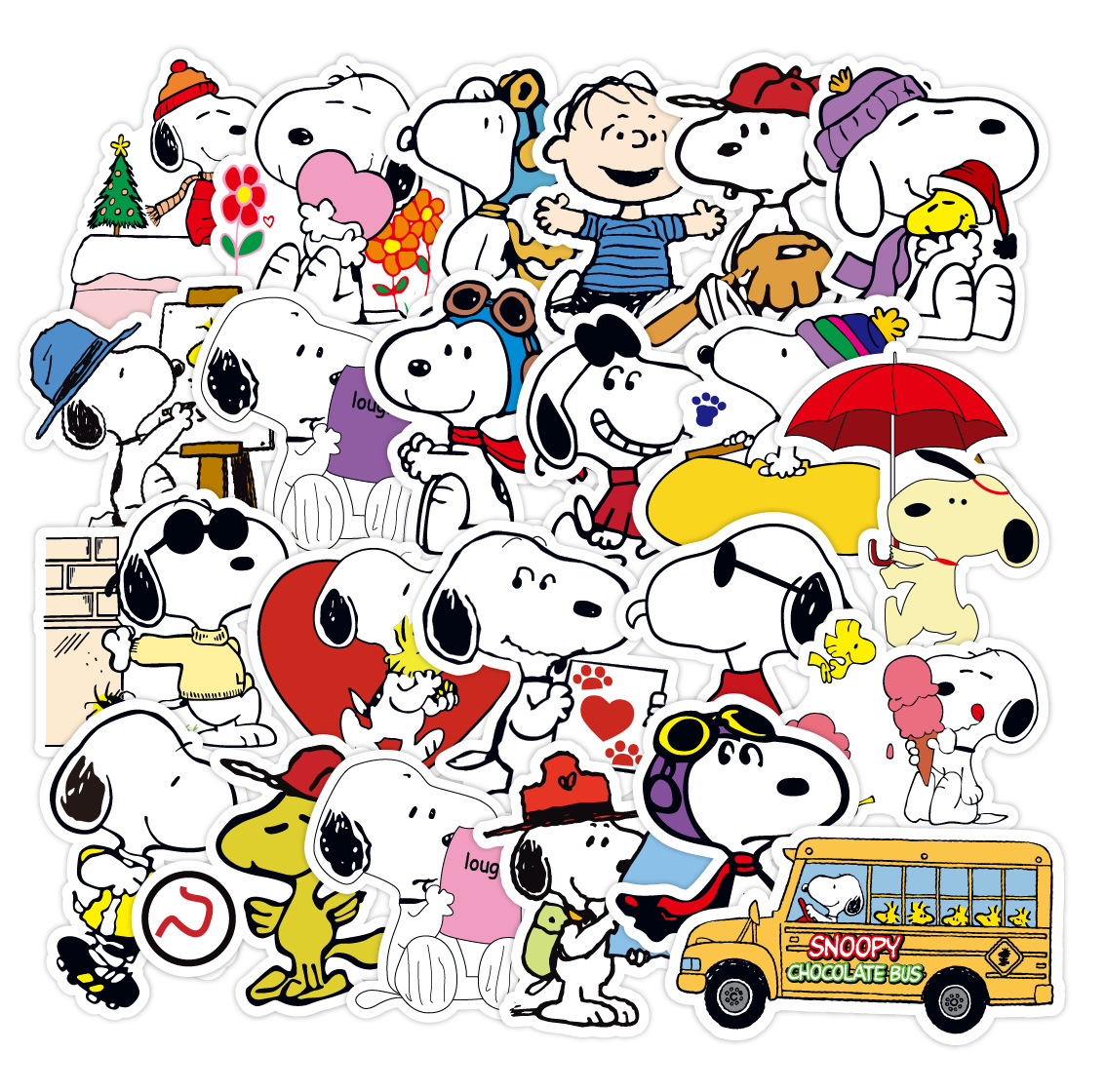 50pcs Snoopy การ์ตูนโน้ตบุ๊คถ้วยน้ํากระเป๋าเดินทางคอมพิวเตอร์โทรศัพท์มือถือ DIY ตกแต่งสติกเกอร์กันน้ํา