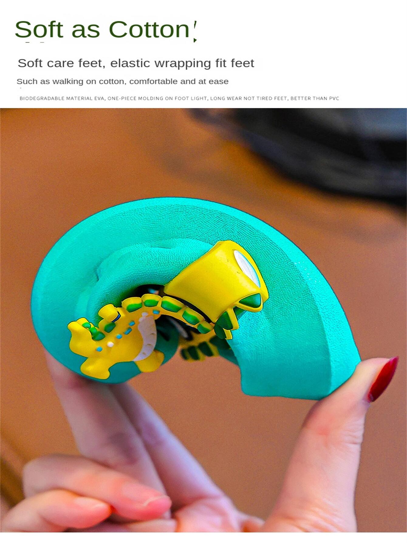 Letnie kapcie dziecięce dziura sandały dziecięce miękkie antypoślizgowe kreskówka dinozaur DIY Design kryty antypoślizgowe chłopcy dziewczęta buty na plażę