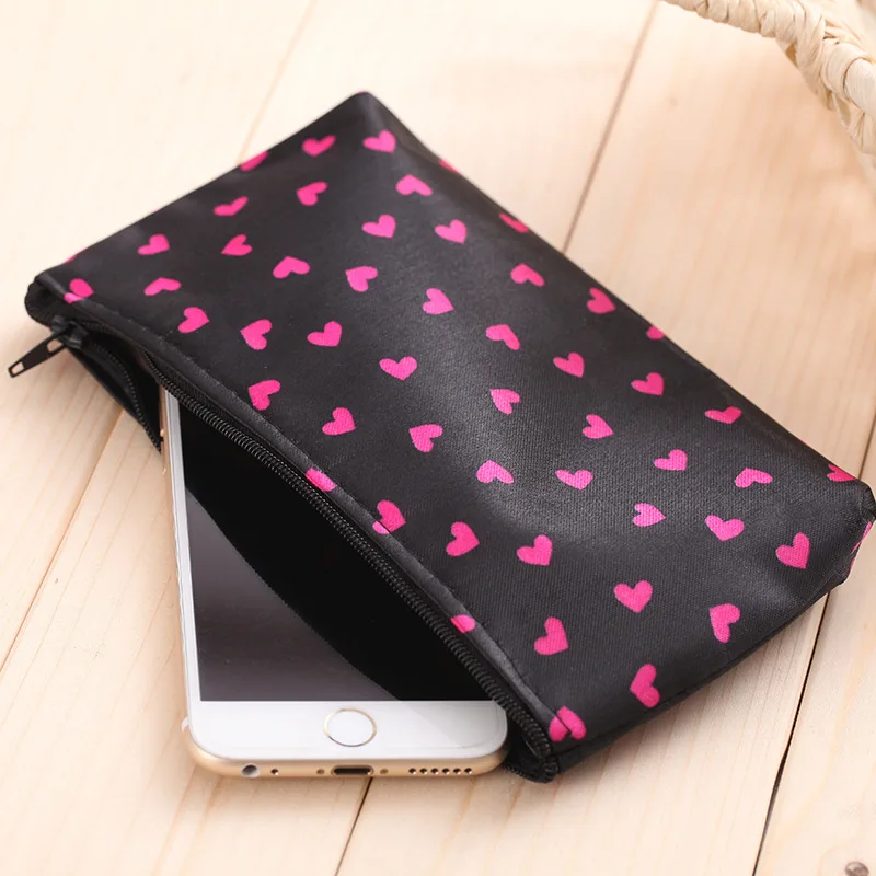 1Pcs 18.5*11cm 핫 미니 하트 메이크업 가방 여성 휴대용 립스틱 화장품 보관 주머니 Ins Clear Ctue Small Make Up Bag