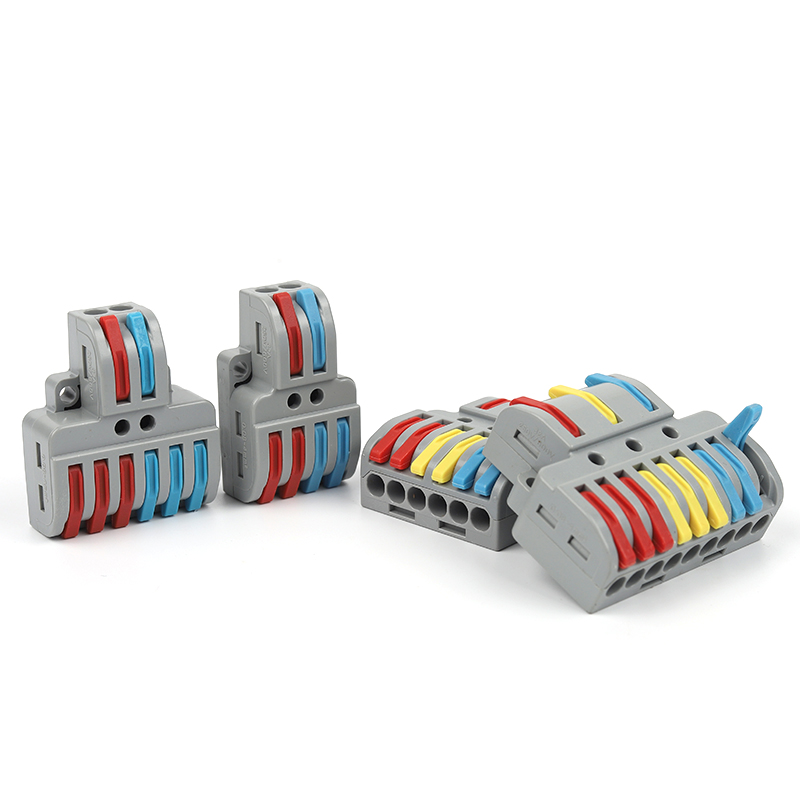 Mini conectores de cableado rápido, divisor compacto Universal, Cable eléctrico, conector de conductores push-in con bloque de terminales de palanca