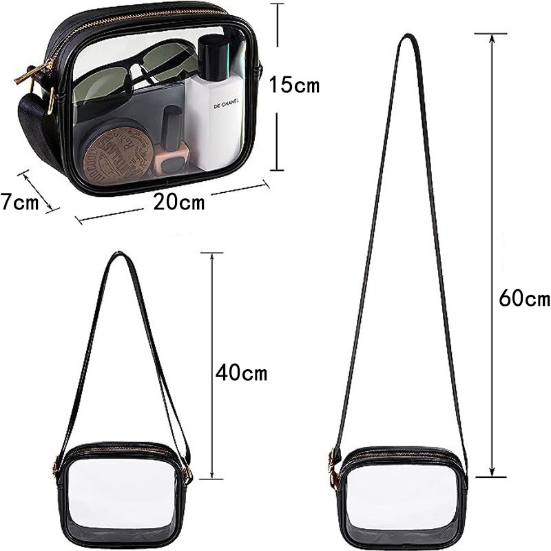 2025 PVCโปร่งใสCrossbodyกระเป๋าแบบพกพากันน้ําชายหาดเปลี่ยนมัลติฟังก์ชั่นกระเป๋าเยลลี่สําหรับกระเป๋าเดินทางผู้หญิง