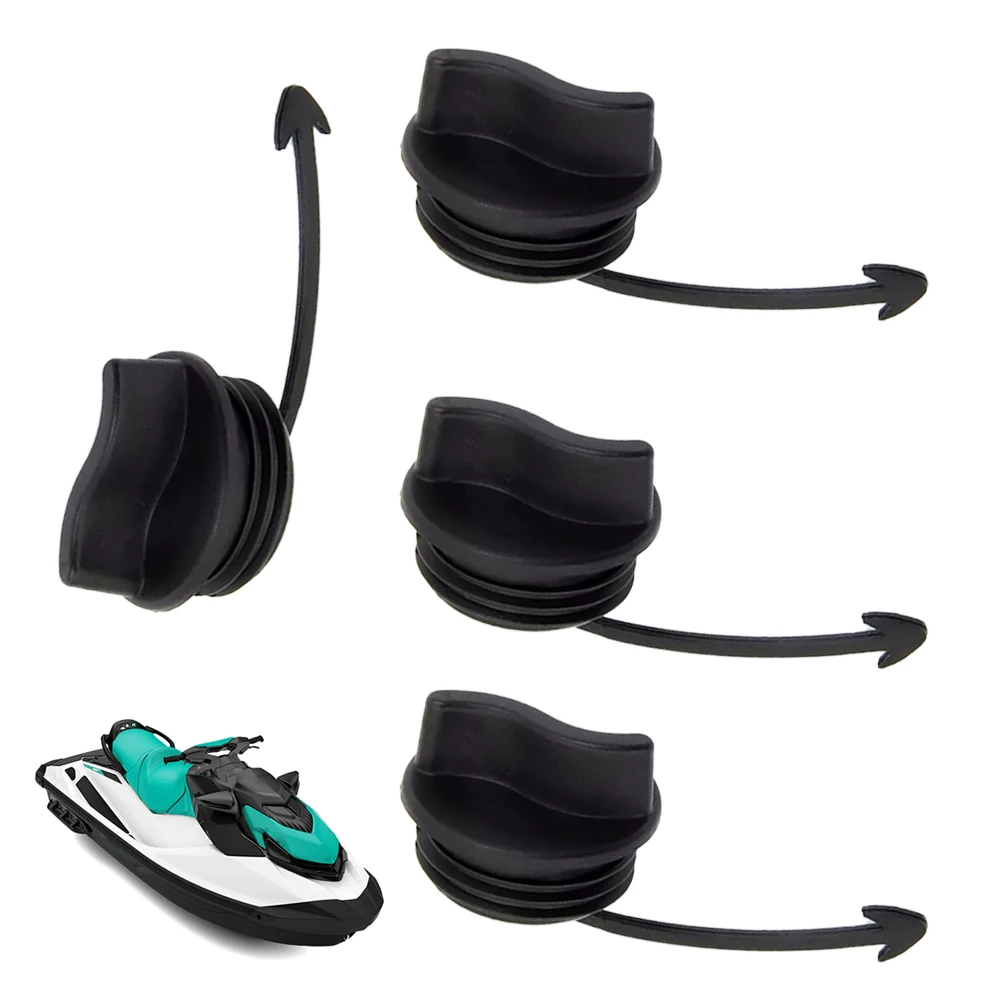 O plugue de drenagem de 4 unidades substitui 292001352 292001320 292002024   Plugue de drenagem preto e anel de vedação compatível com SeaDoo Spark RXT GTI GTX Wake