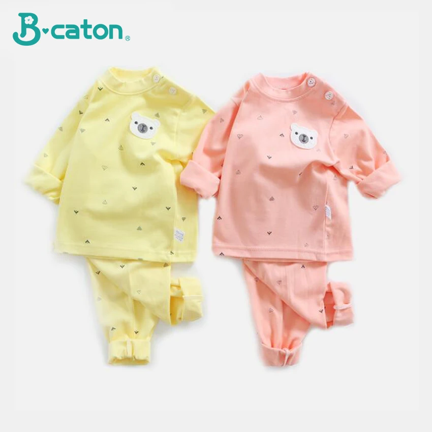 Đồ Lót Bộ Đồ Nhà Quần Áo Phù Hợp Với 100% Cotton Bé Trai Và Bé Gái Ấm Quần Áo Thu Đông Thu Quần Mềm Mại 0-24