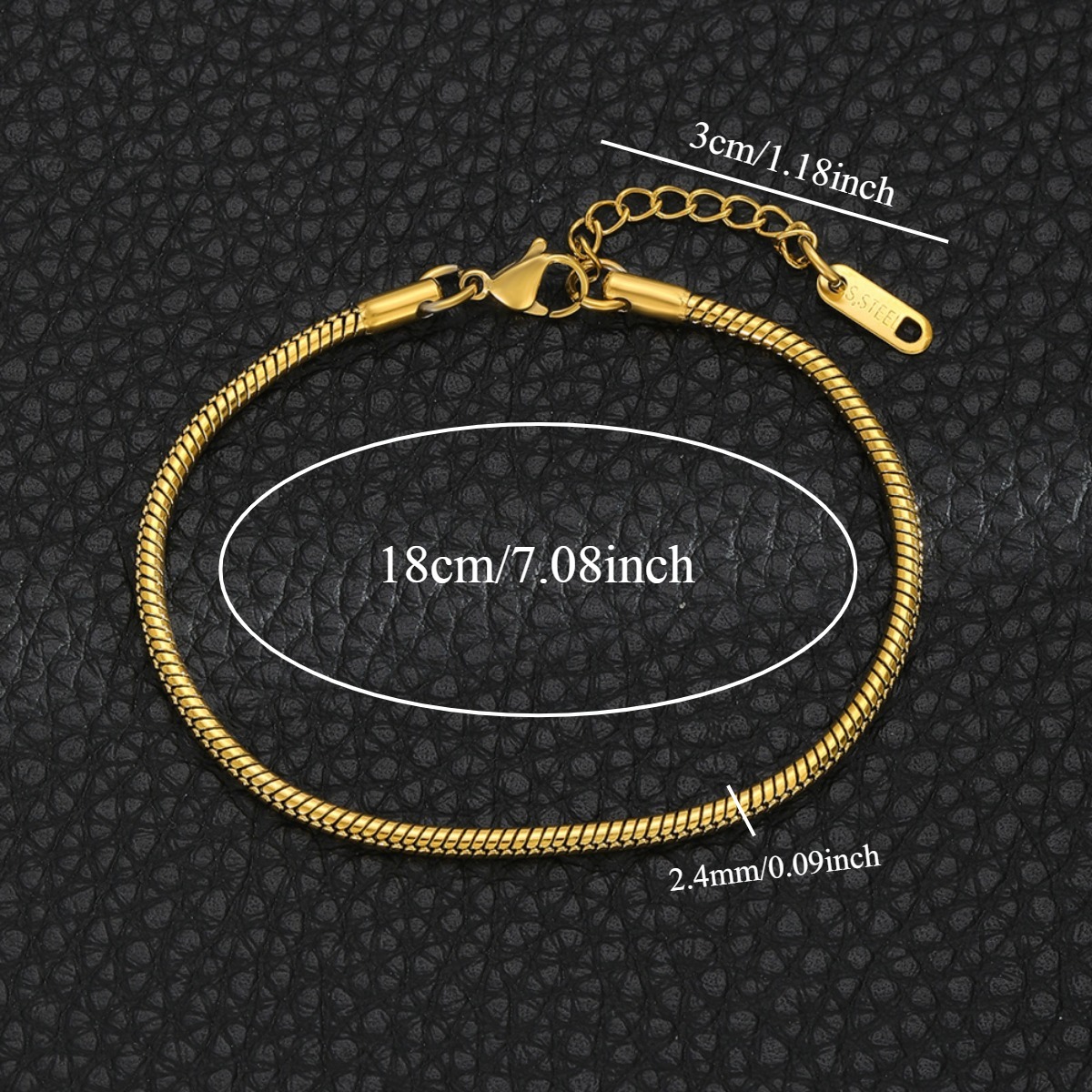 CNCZ Einfache Stil Runde Knochen Kette Armband Edelstahl Goldene und Silber Schlange Knochen Kette Y2k Mode Geschenk Frauen Schmuck