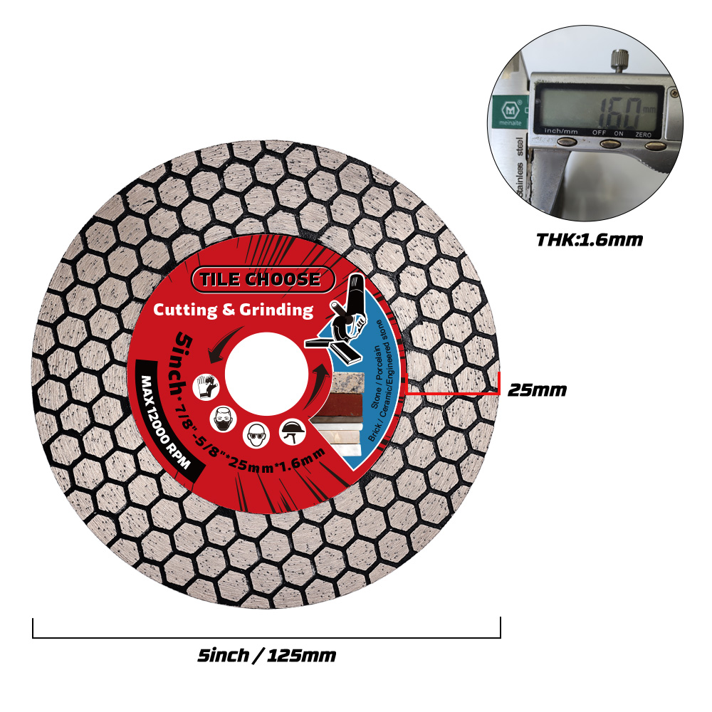 D115mm/125mm Lama diamantata Disco da taglio diamantato Piastrelle in ceramica Porcellana Marmo Lama per sega circolare per il taglio della pietra abrasiva