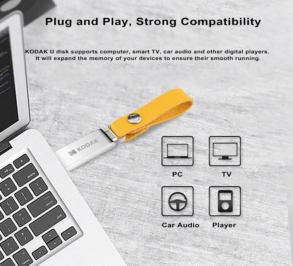 KODAK USB 2.0 Pen Drive 16 Go 32 Go 64 Go K122 Clé USB en métal