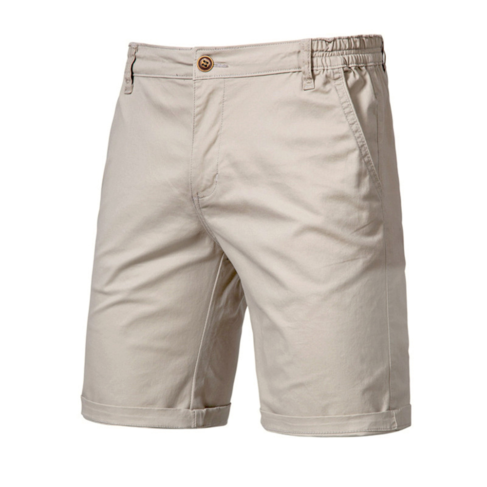 2024 nuevo verano 100% pantalones cortos de algodón hombres Color sólido cintura elástica pantalones cortos de alta calidad Casual negocios Social pantalones cortos para hombres