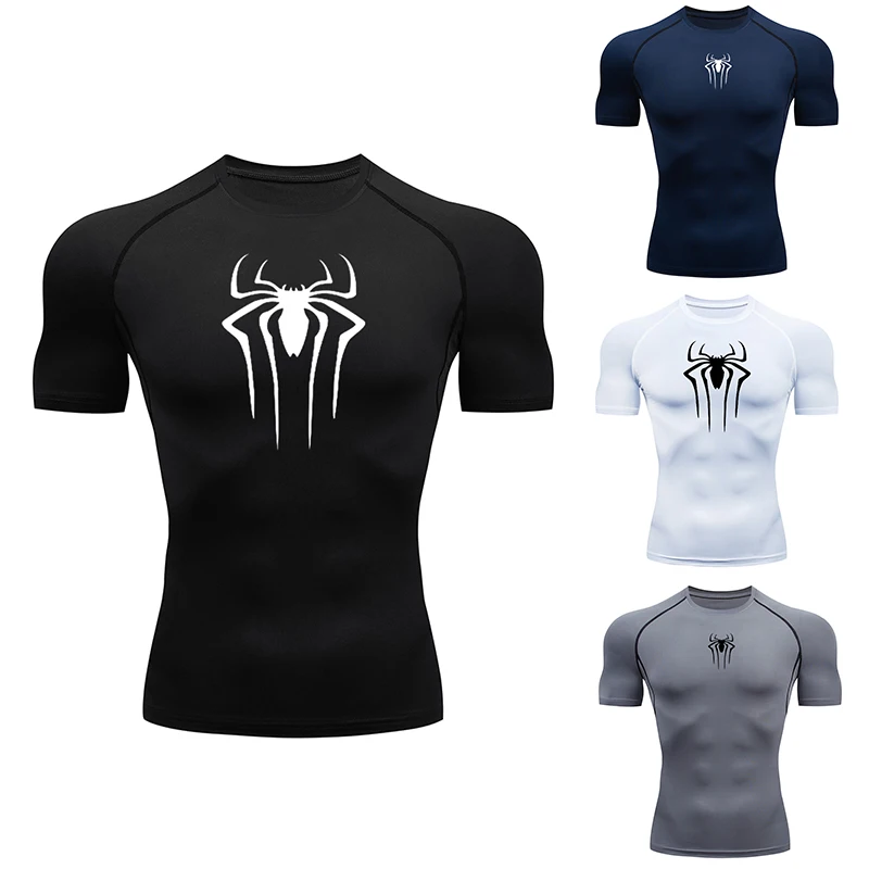 2024 Compressione T Shirt Da Uomo Manica Corta Sport Tees Fitness Corsa Abbigliamento Sportivo Da Uomo Palestra Elastico Ad Asciugatura Rapida Jogging T-Shirt Magliette e camicette