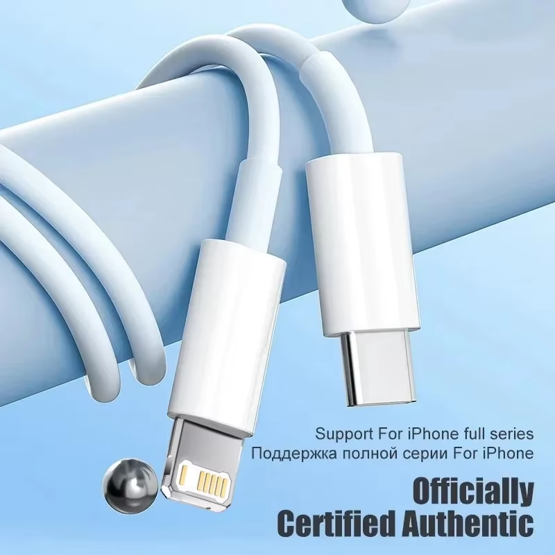 Oryginalny kabel USB typu C do szybkiej ładowarki o mocy 20 W PD do Apple iPhone 14 13 12 11 Pro Max X XR 8 7 Plus iPad Data Sync Line