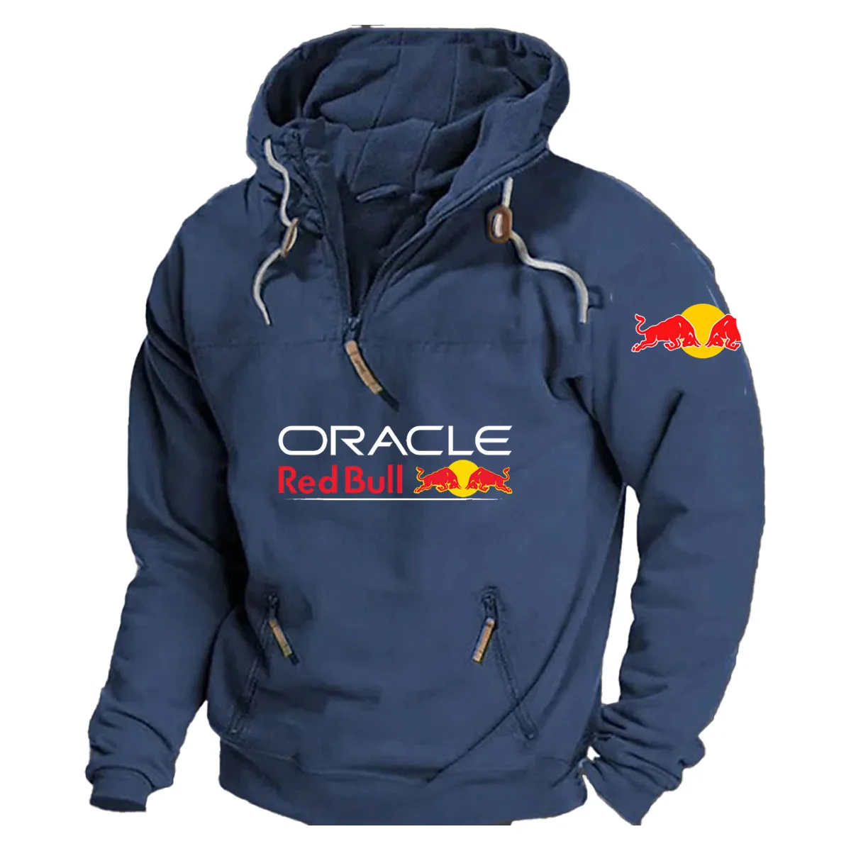 Jaqueta de motocicleta masculina com logotipo Red Bull com capuz terno de corrida casual retrô com capuz jovem montanhismo roupas esportivas