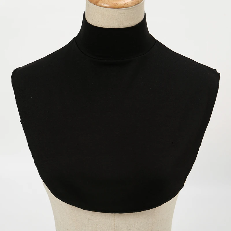 Invierno Modal alto Nack Collar falso mujeres Color sólido moda cálido cuello desmontable Jersey elástico cuello alto