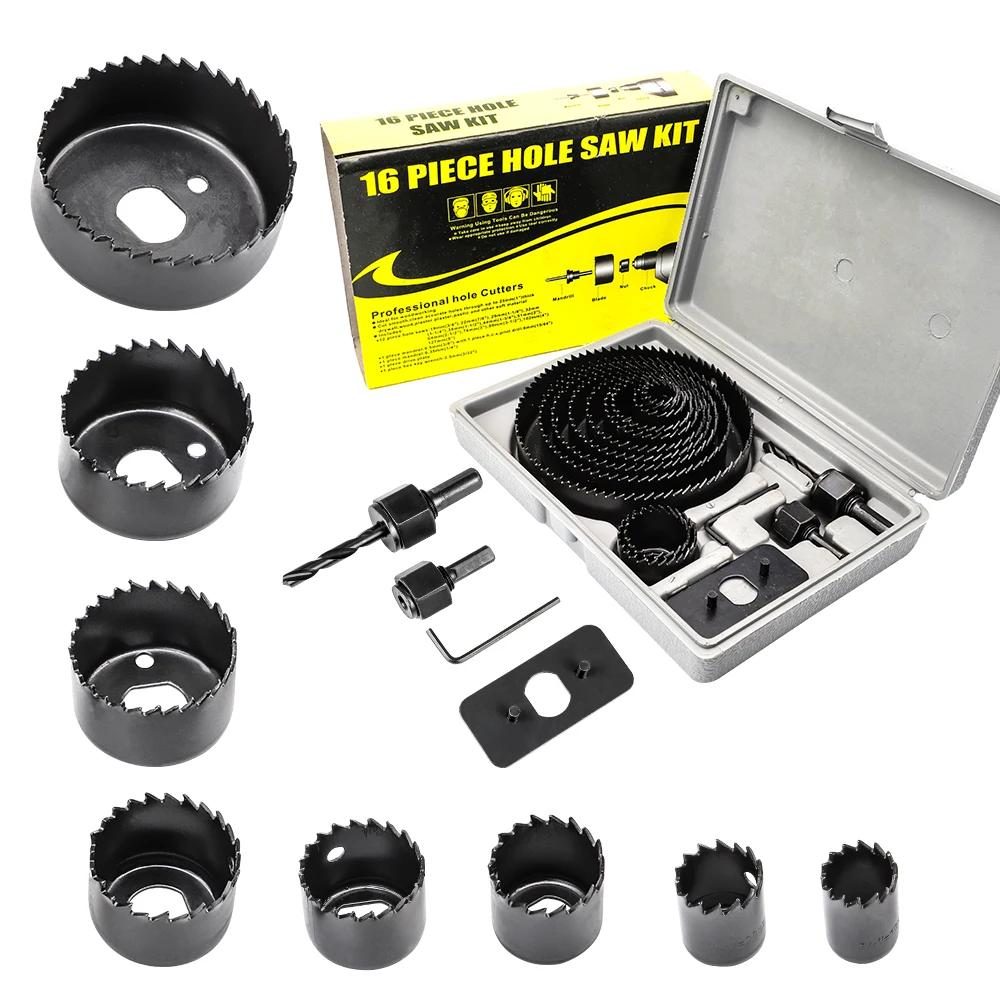 11/16 Chiếc Gỗ Cưa Lỗ Bộ Mũi Khoan Thép Carbon 19-Khoét Lỗ 127Mm Bộ Dao Cho tấm Thạch Cao Trần Gỗ Cưa Lỗ Bộ