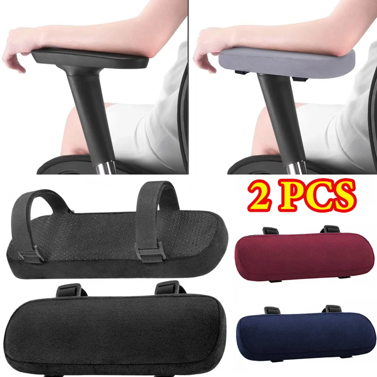 2 uds cojín suave para reposabrazos PP esponja espuma hogar/silla de oficina fundas para reposabrazos cojín para codo para juegos de ordenador, extraíble y lavable