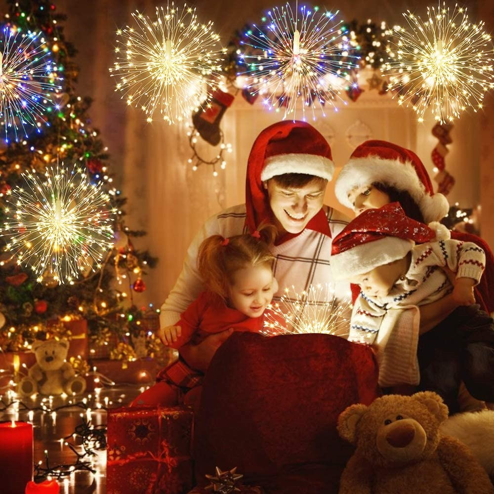 LED-koperdraad vuurwerkverlichting, 8-modi Fairy Starburst Light met externe buitendecoraties voor thuis, feest, café, bruiloft