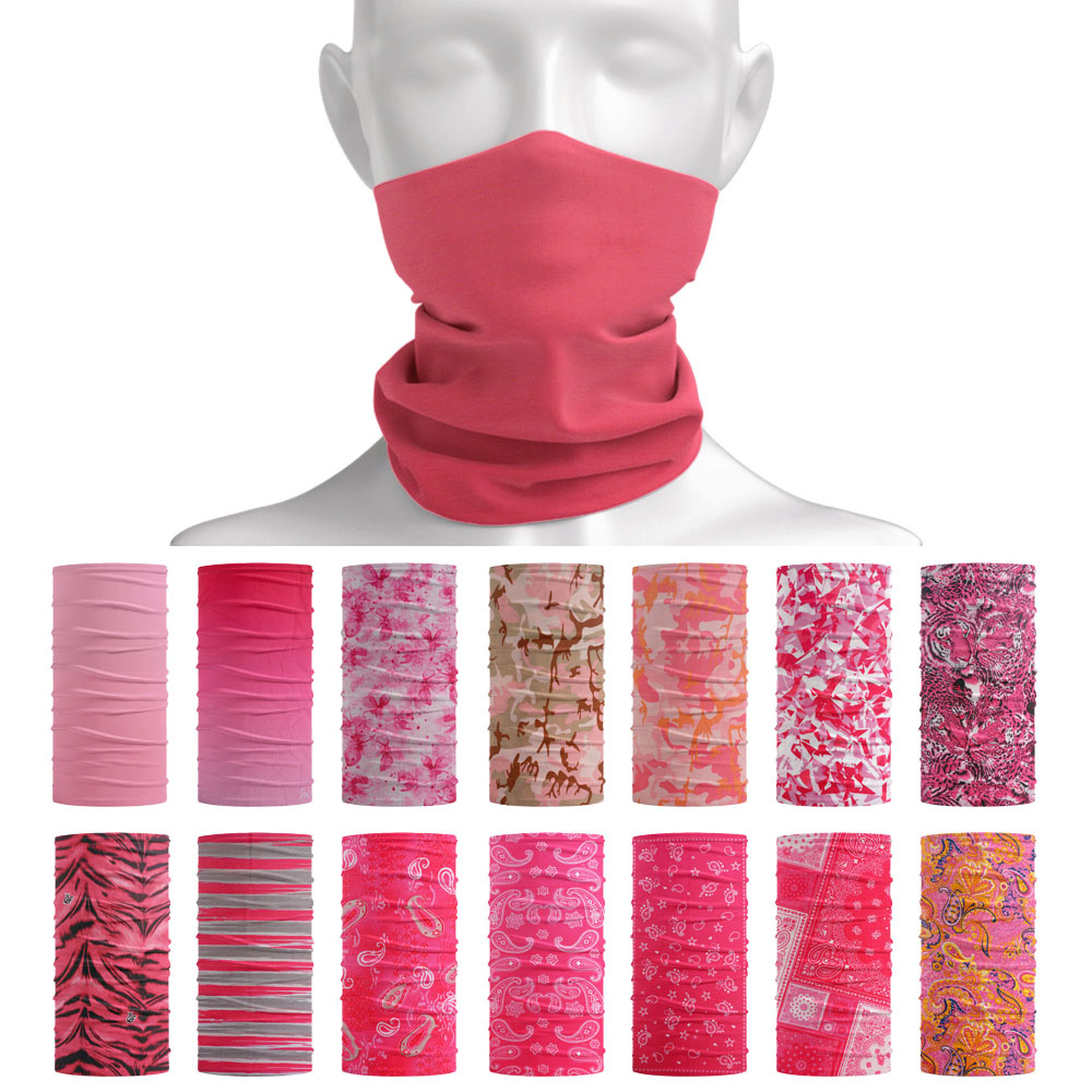 Bandana rosa sin costuras para exteriores, cubierta para el cuello para ciclismo, polaina para mujer, diadema para el pelo para correr, máscara facial para acampar, bufanda de tubo, sombreros para senderismo