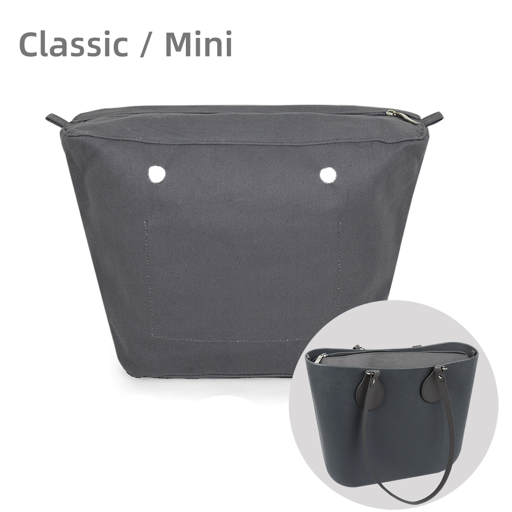 TANQU nuevo bolso interior impermeable organizador insertar bolsillo con cremallera para Mini Obag clásico Material de lona para O Bag