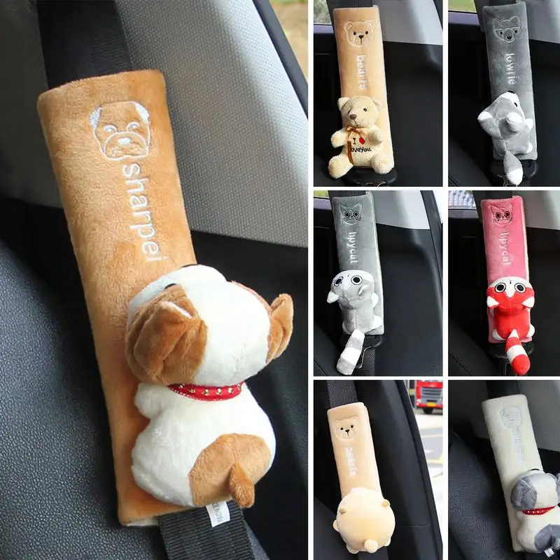 Housses universelles de ceinture de sécurité pour voiture, housses de ceinture de sécurité de voiture, coussin d'épaule, flanelle chaude, protection de coussin de siège intérieur
