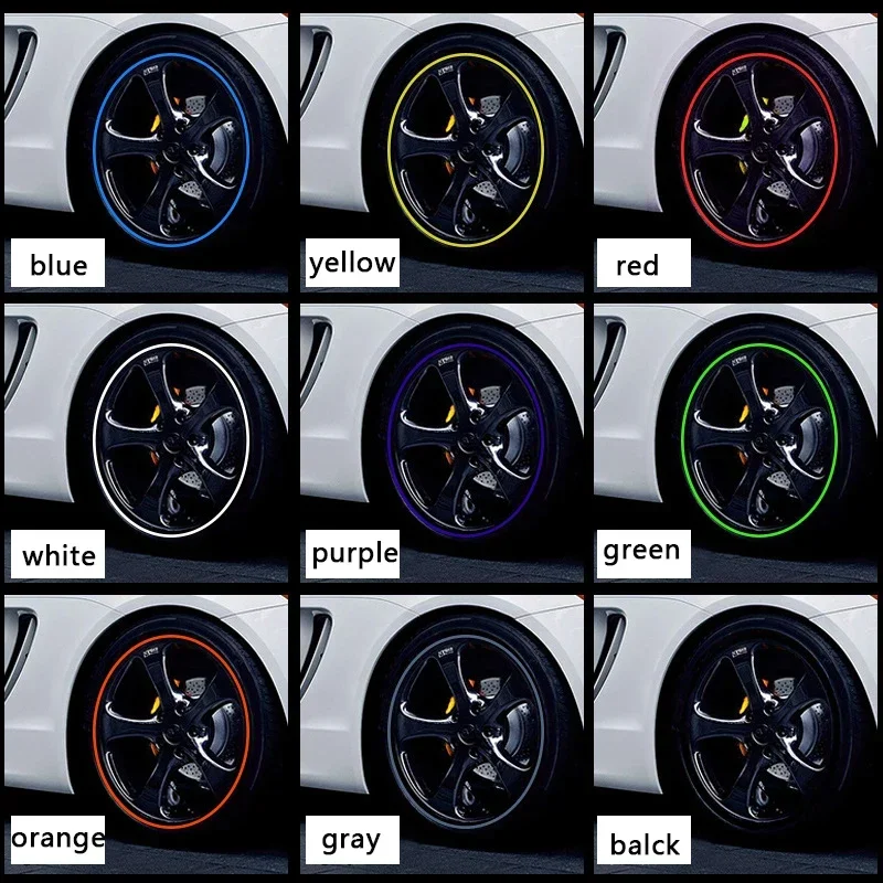 8M 범용 자동차 림 보호 스트립 휠 가장자리 보호대 자동차 휠 스티커 타이어 보호 케어 커버 자동차 스타일링