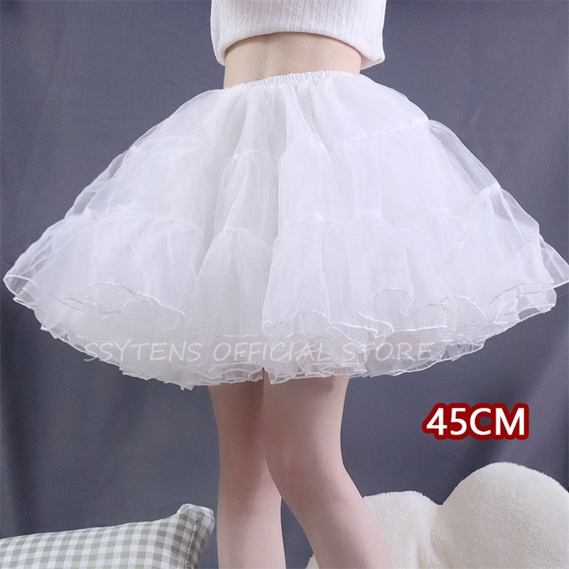 Sottogonne Tutu gonfi gonne Violent disossato 4 strati morbido Tulle Lolita minigonna supporto Cosplay JK Dress Underskirt Women
