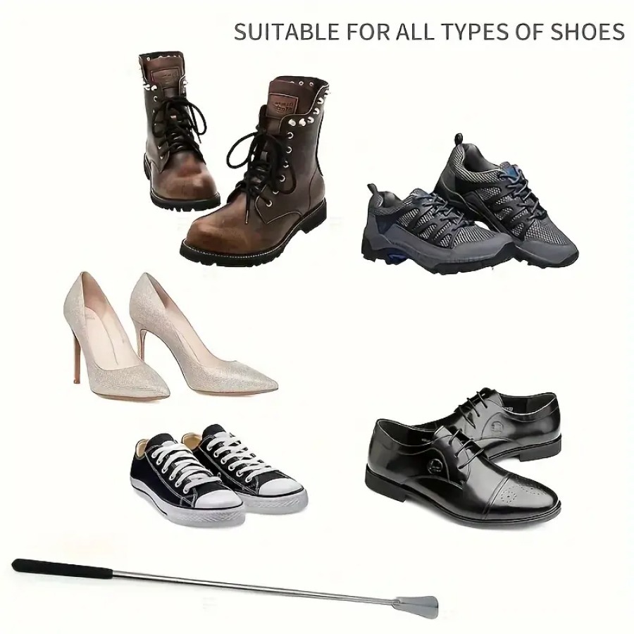 Extendable Shoe Horn Long Handle for Seniors,16" to 31"Adjustable, Stainless Steel Telescopic Shoehorn for Men Women,Shoe Helper