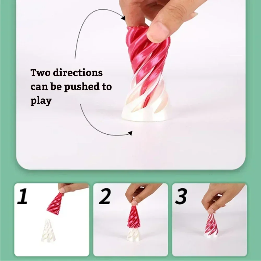 3D พิมพ์ Helix สกรูหมุนของเล่นความเครียดลดเครื่องมือพีระมิด Passthrough ประติมากรรมเกลียวกรวยเครื่องประดับตกแต่งบ้าน