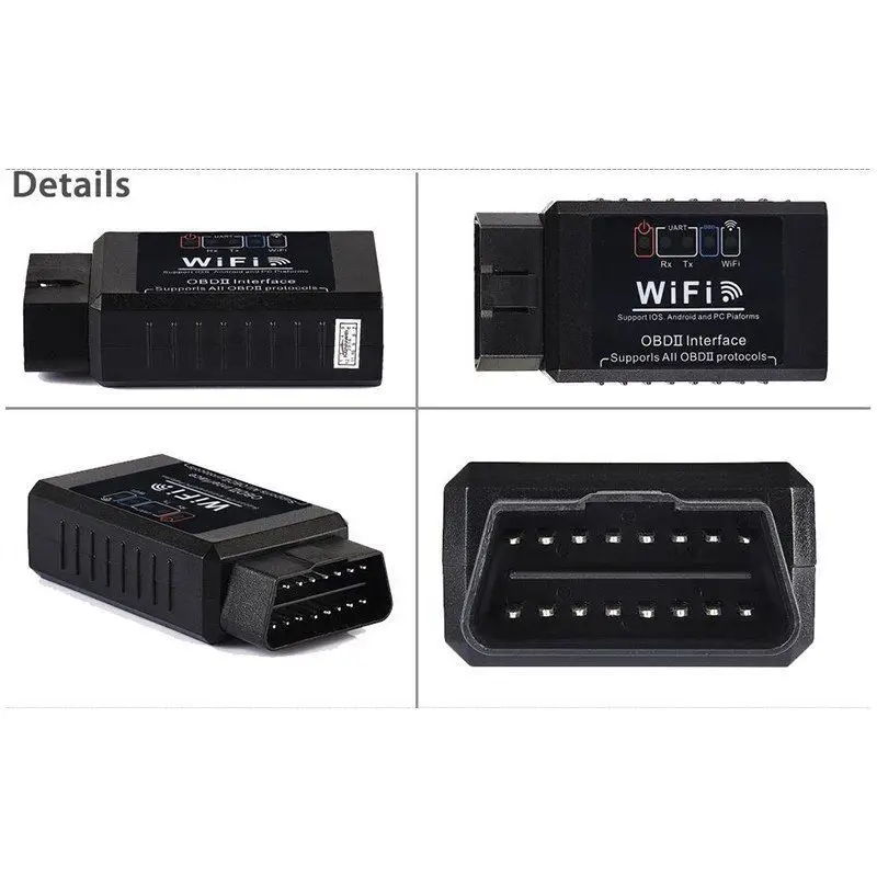 ELM327 WIFI V1.5 escáner OBD2 para coche herramienta de diagnóstico de luz del motor Detector de fallos de coche adecuado para iOS y Android