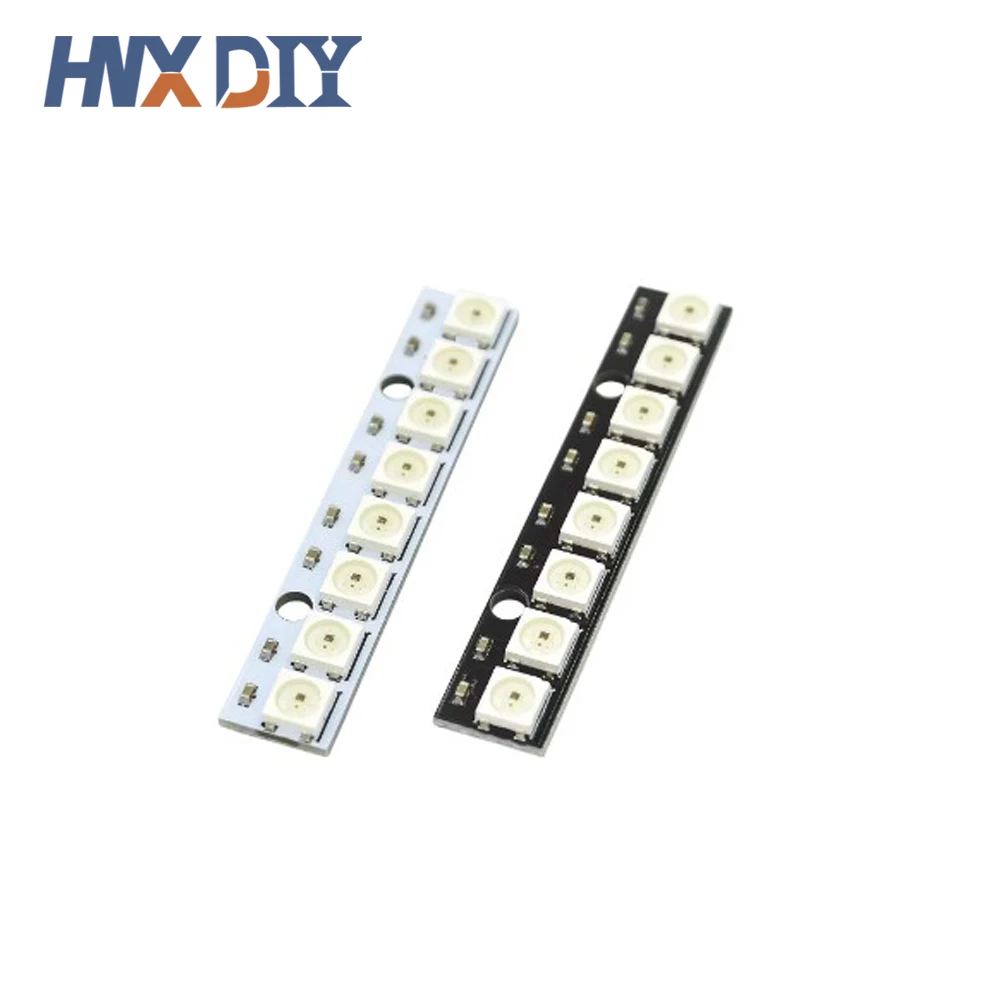 5/10 Uds 8*1Bit 8 Bits WS2812 5050 RGB módulo de Panel de lámpara LED completo 5V WS2812B LED de arco iris preciso para Arduino luces de 8 canales