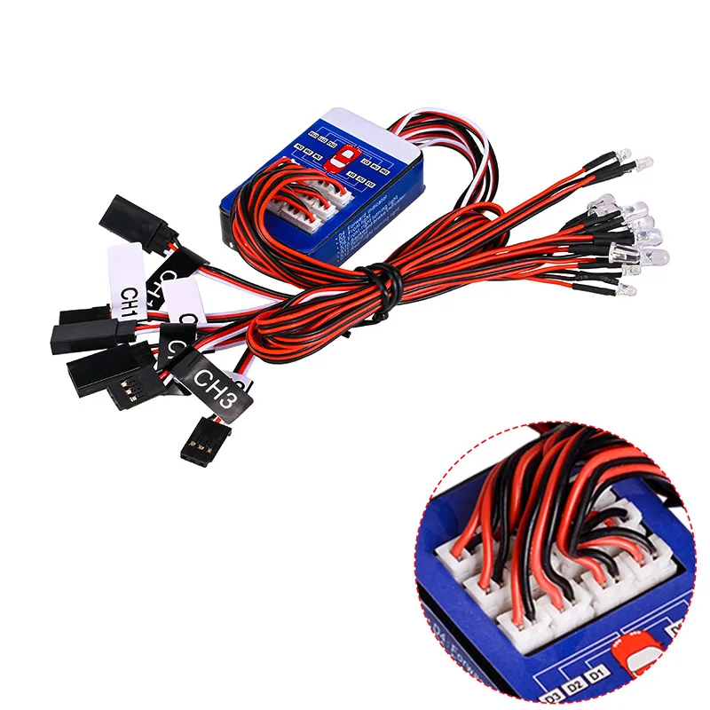 Simulationsblitzlicht, 12 LED-Beleuchtungsset, Lenkbremse für Modelle im Maßstab 1:10, RC-Car Yokomo Tamiya HSP HPI AXIAL RC4WD TRX
