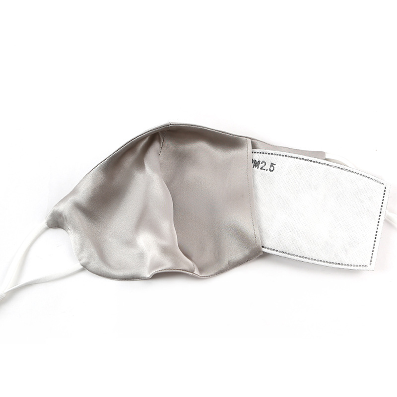 Birdtree Maske aus 100 % Maulbeerseide, 19 mm Einsatztyp mit Filter, grenzüberschreitender Ohrbügel-Typ, waschbare Staubmasken A34439M