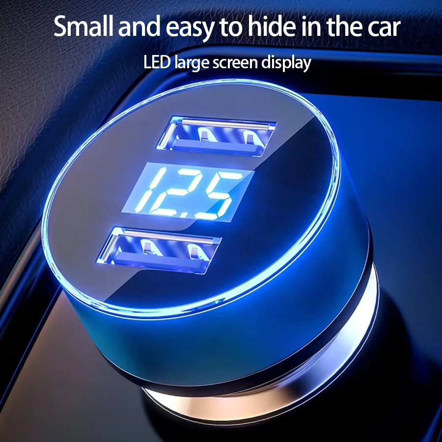 Carregador de carro 240W portas USB duplas 120W carregamento super rápido com display digital adaptador de carregamento rápido para iPhone Samsung Xiaomi