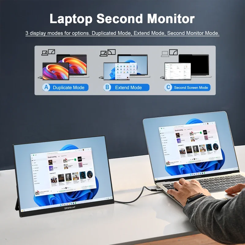 16 Inch Portable IPS LCD / with USB-C 144Hz Refresh Rate 2560*1600 New HDR Features Built-in Speaker for Laptop PS4 Switch