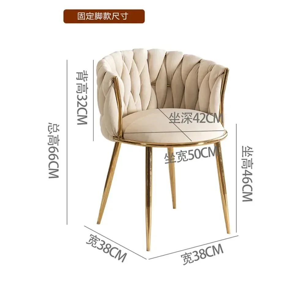 Sillas de maquillaje de lujo para el hogar, sala de Estar, comedor, respaldo, tocador de dormitorio, taburetes, muebles de belleza de uñas, taburete personalizado