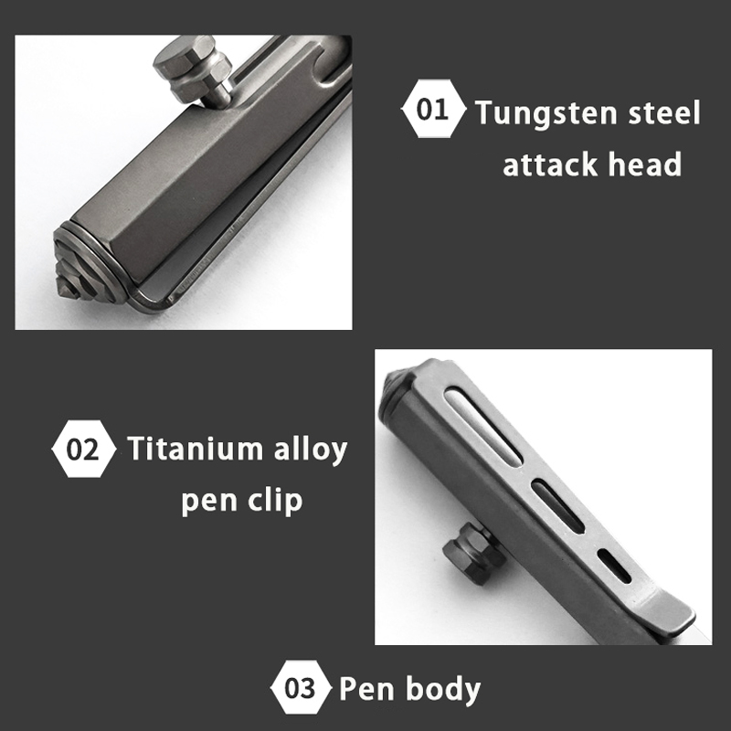 Titanium Alloy Tactical Pen Security Protection Personal Defense Ballpoint Pen Emergency Window Breaker Survival Supplies