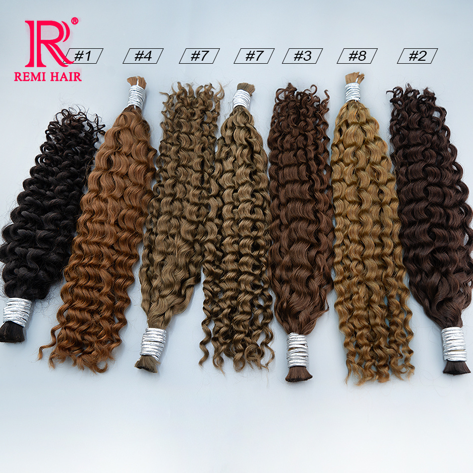 100% ต่อผมมนุษย์สําหรับ Braiding ธรรมชาติทอผ้าหลวมลึกสวยที่ยังไม่ได้ Curly ไม่มี Weft เวียดนามผมจํานวนมาก