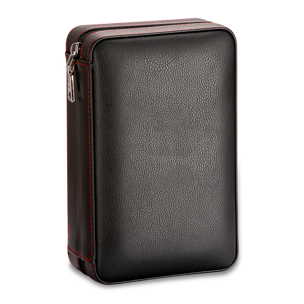 Cedar Wood Cigar Humidor Box Travel With Humidifier Leather Cigar Case W/wo Lighter Cutter