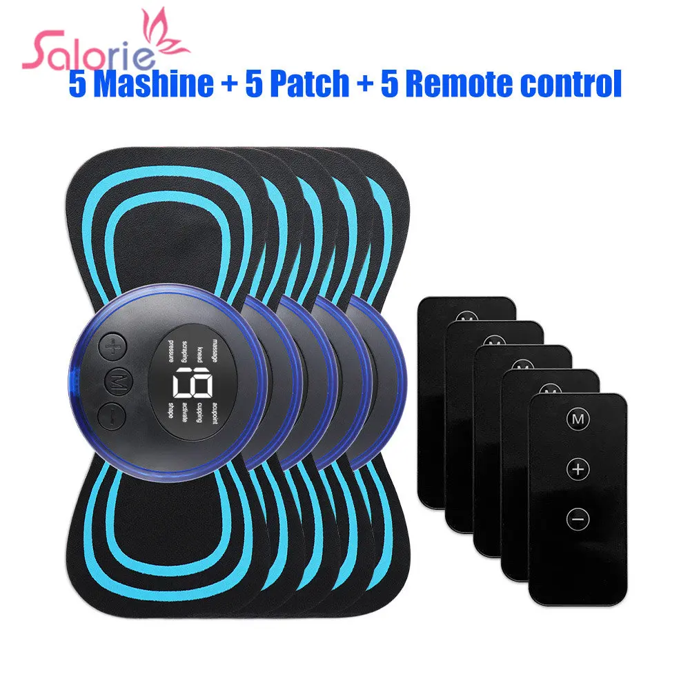 Juego de 5 uds de pegatinas para masajeador de cuello y espalda, Mini masaje eléctrico de pulso EMS para hombro, pierna, Estimulador muscular corporal Cervical, alivio del dolor