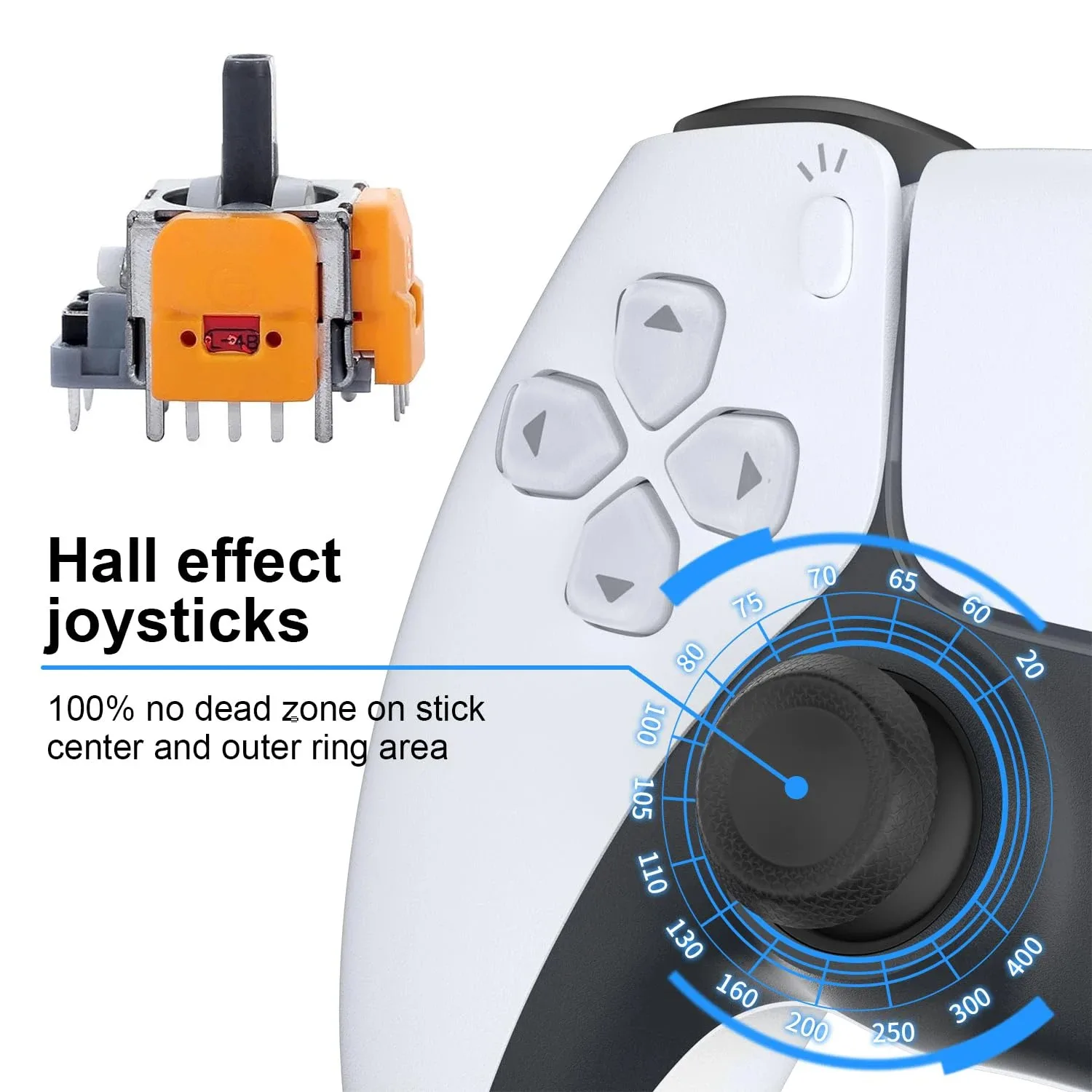 10Pcs 3D Hall Effect Joystick High Precision No Drifting Thumbsticks Module Repair Parts Adjustable for PS4/PS5/XBox/Switch Pro