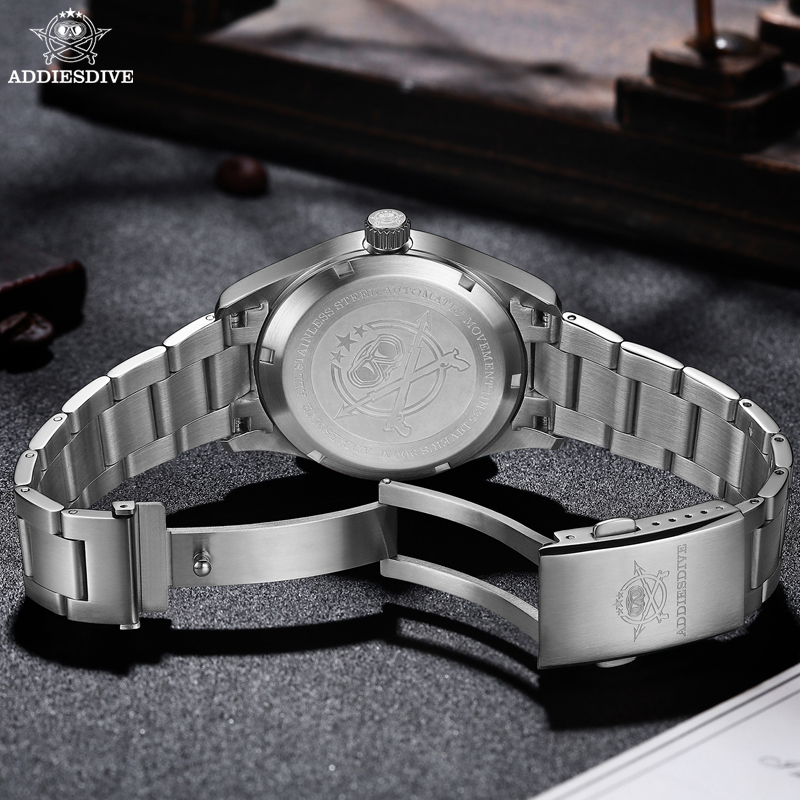 Addiesdive luxuoso relógio automático masculino nh35a relógio mecânico vidro safira 200m à prova dwaterproof água analógico relógios luminosos ad2048