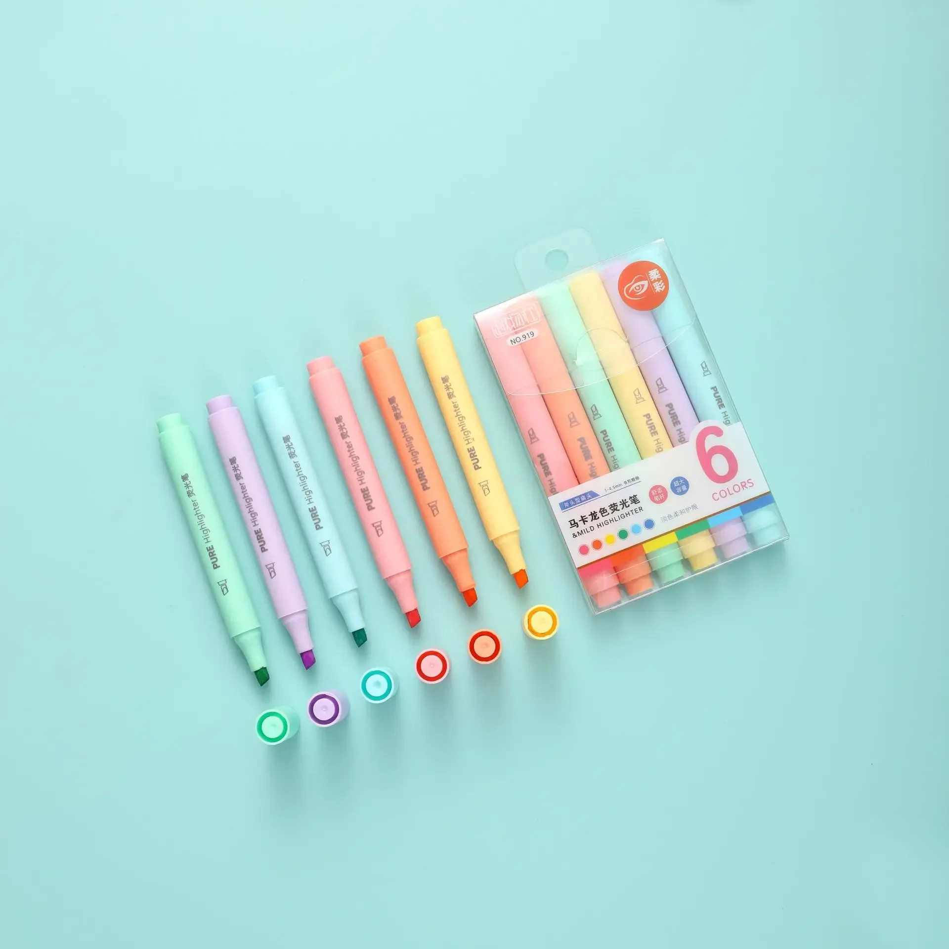 6 Teile/satz Pastell Farbe Macaron Highlighter Stift Marker Stifte Fluoreszierende Stift Zeichnung Textmarker Nette Schreibwaren Schule Liefert