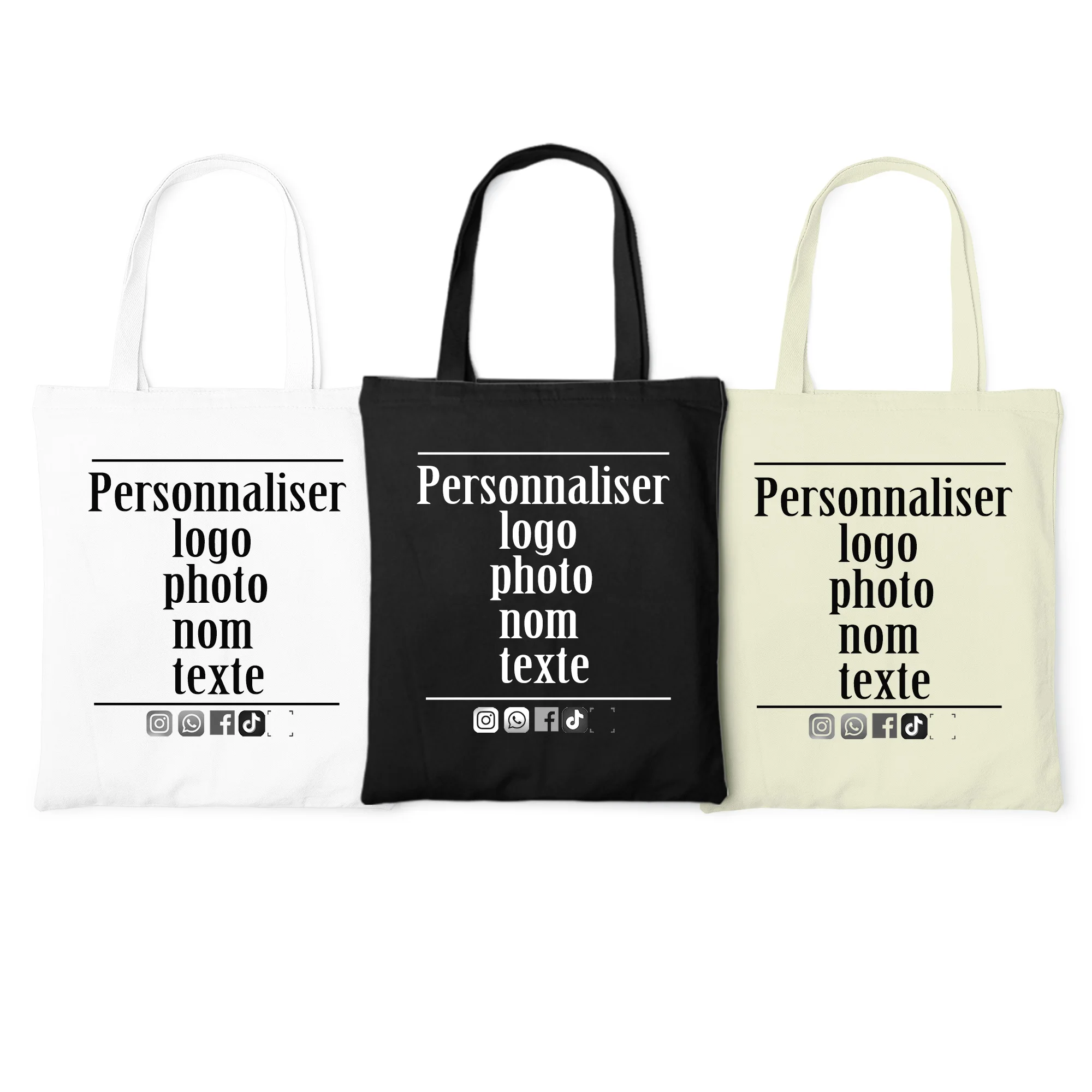 Personnalisation Logo personnalisé Images Nom Fourre-tout Sac en toile Grand imprimé Shopping Sacs à bandoulière Sacs à main en tissu de plage pour femme atsem cadeau français  merci maîtresse