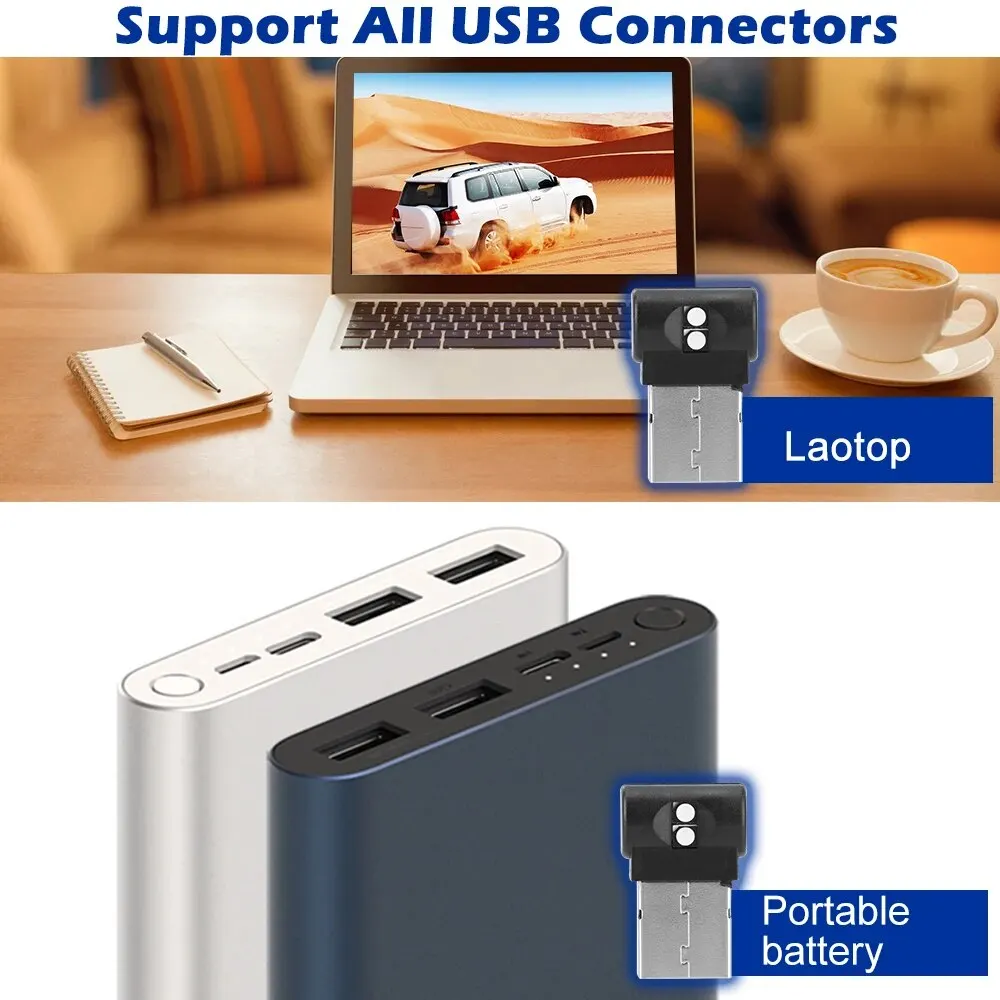 Mini USB รถเท้า PC Auto ภายใน 7 สี RGB LED บรรยากาศแสงโคมไฟตกแต่ง Plug And Play ไฟฉุกเฉิน
