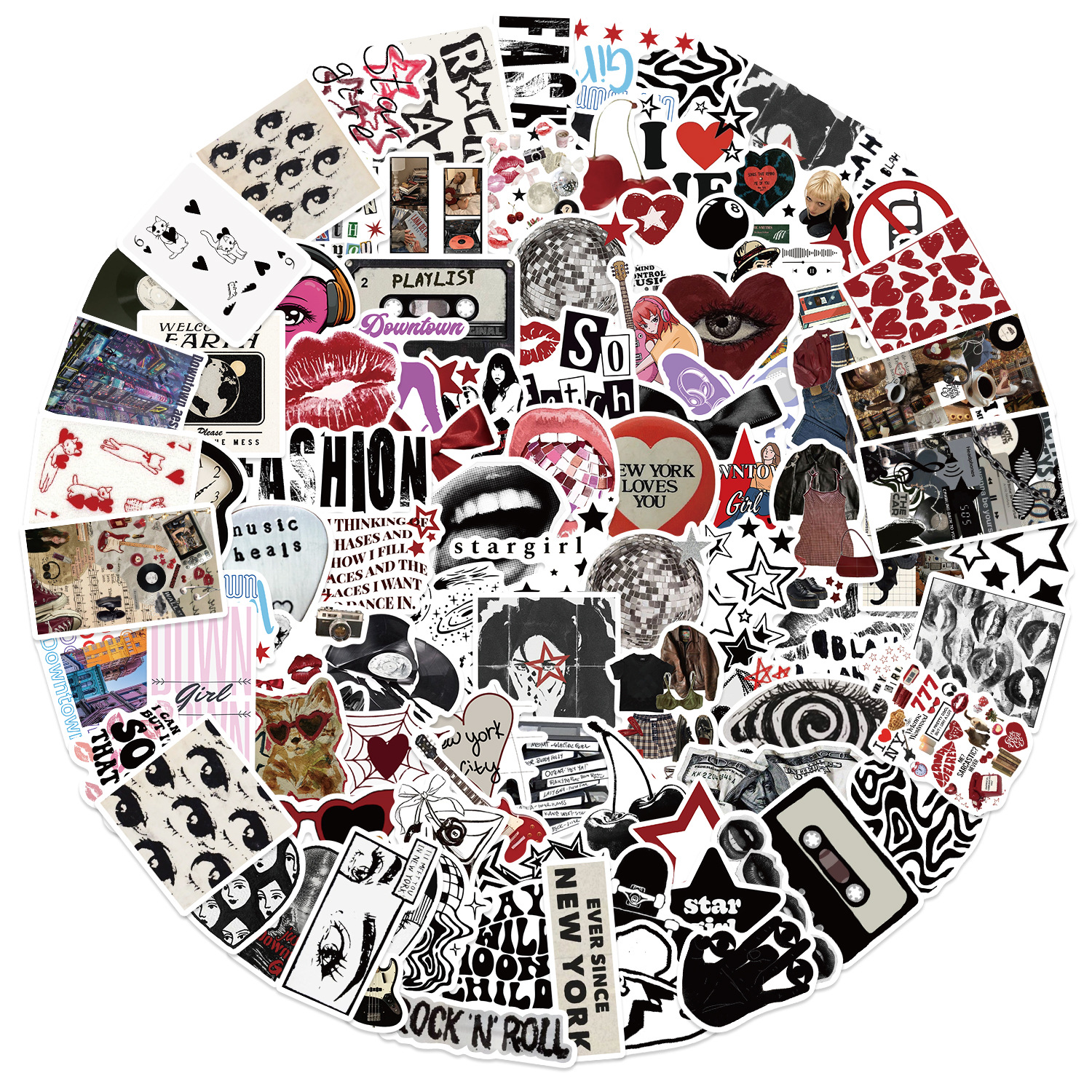 10/50/100/150 pçs centro y2k meninas estética retro graffiti adesivos telefone guitarra portátil mala adesivo à prova dwaterproof água crianças brinquedo