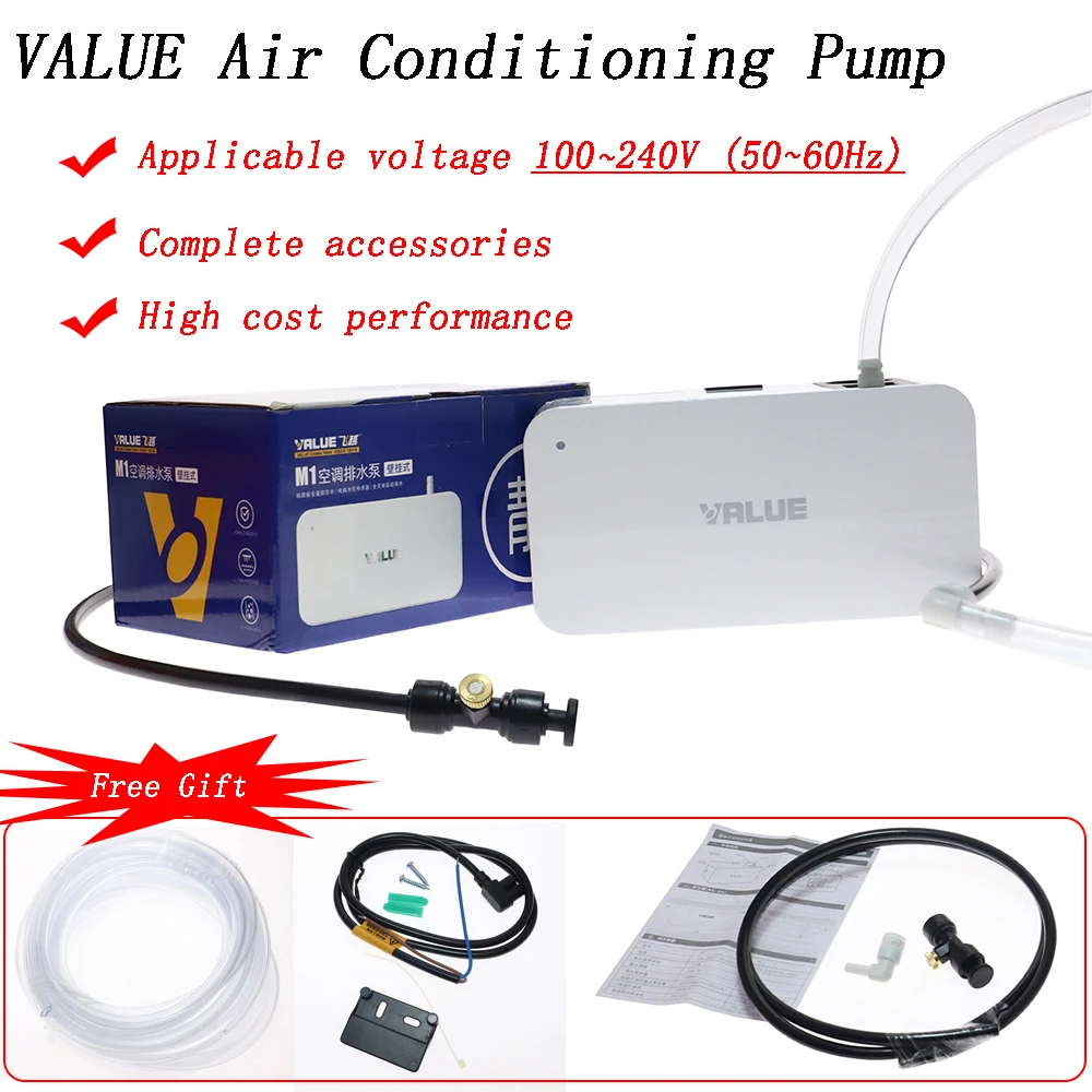 Valor 100v-240v ar condicionado água automática ultra-silencioso bomba de condensação drenagem de ar condicionado com sistema de atomização