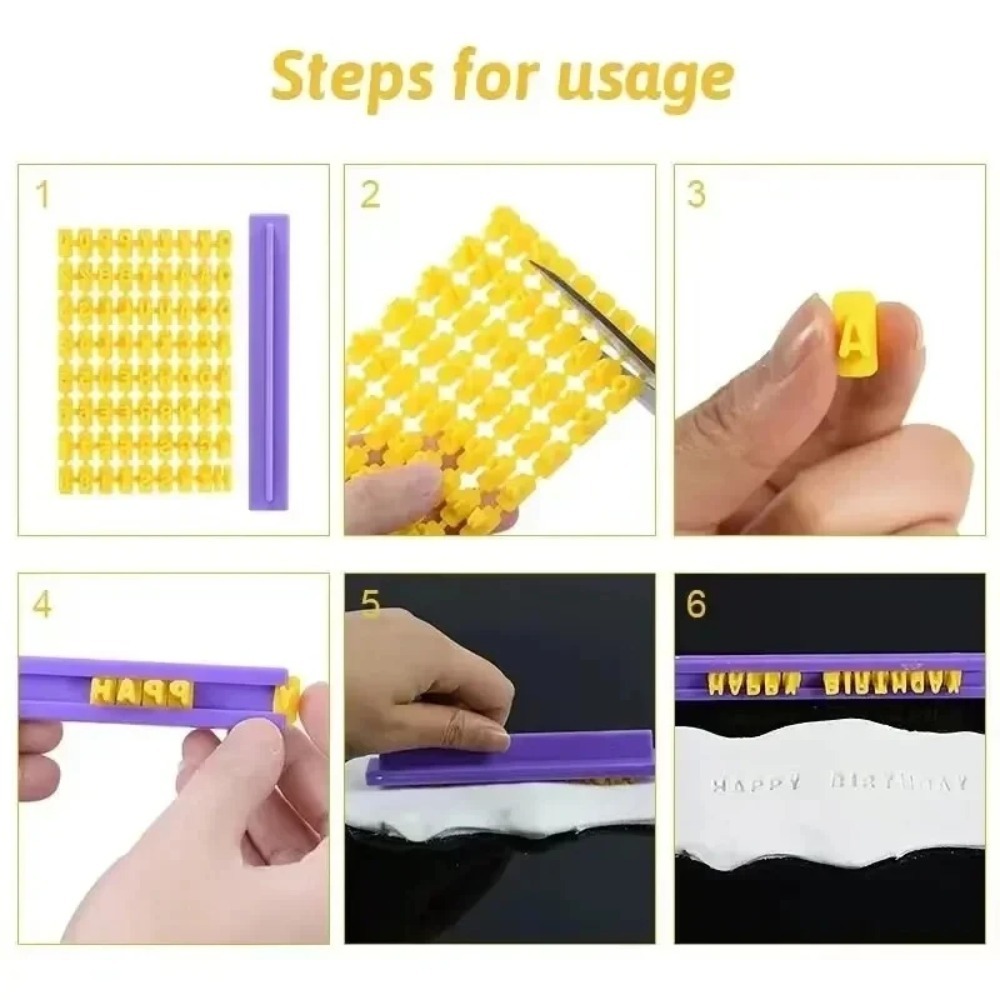 Keramische Kunst Alfabet Nummer Letter Polymeer Klei Tool Presser Embosser Mold Afdichting DIY Embossing Aardewerk Klei Effen Staaf Gereedschap