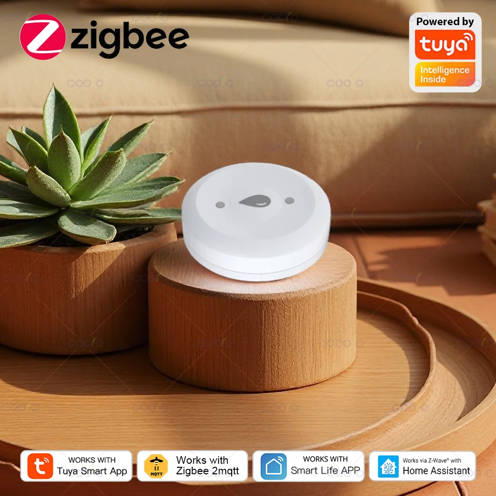 Czujnik zalania Tuya Zigbee, detektor wycieku wody, alarm powiązany z wodą, czujnik alarmowy do kuchni/łazienki, obsługa Smart Life Zigbee2mqtt
