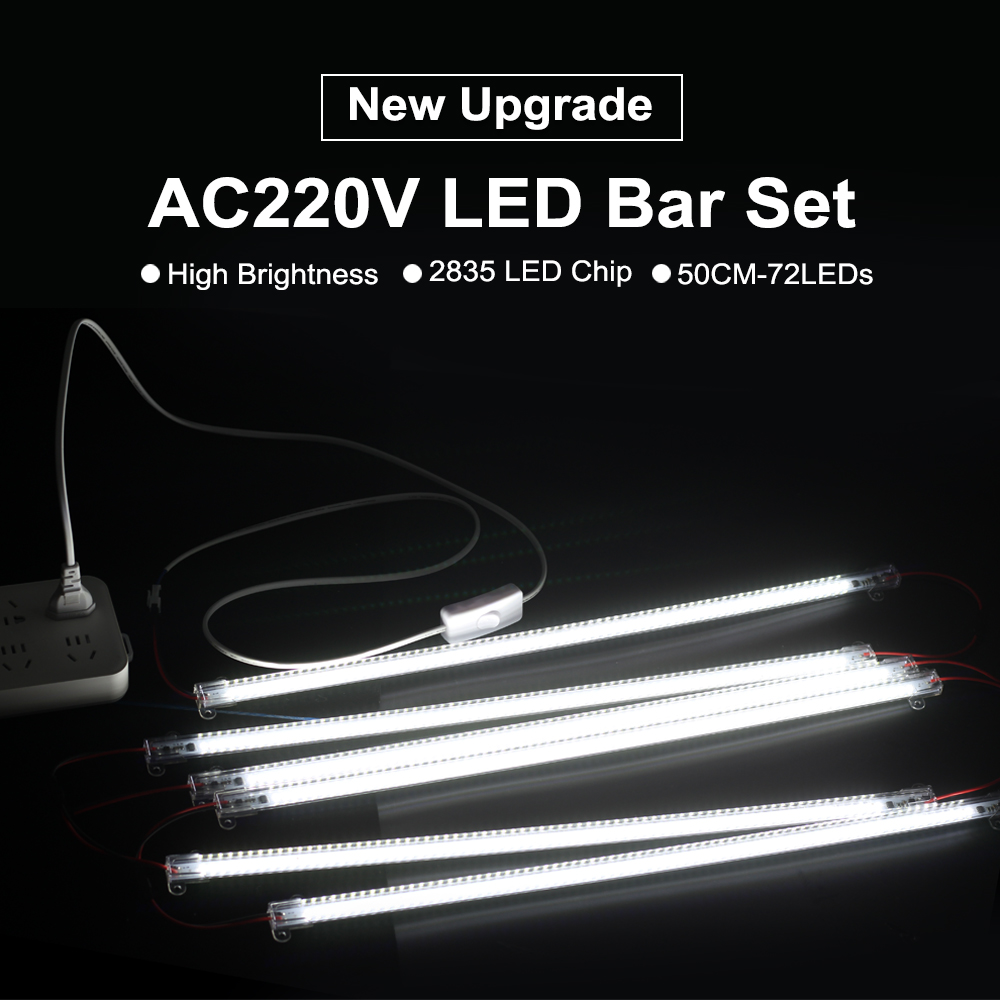 LED Tube Light AC220V  50cm 72LEDs High Brightness Night Bar 2835 Strip Energy Saving lamp for Home Kitchen Cabinet Wall Decor