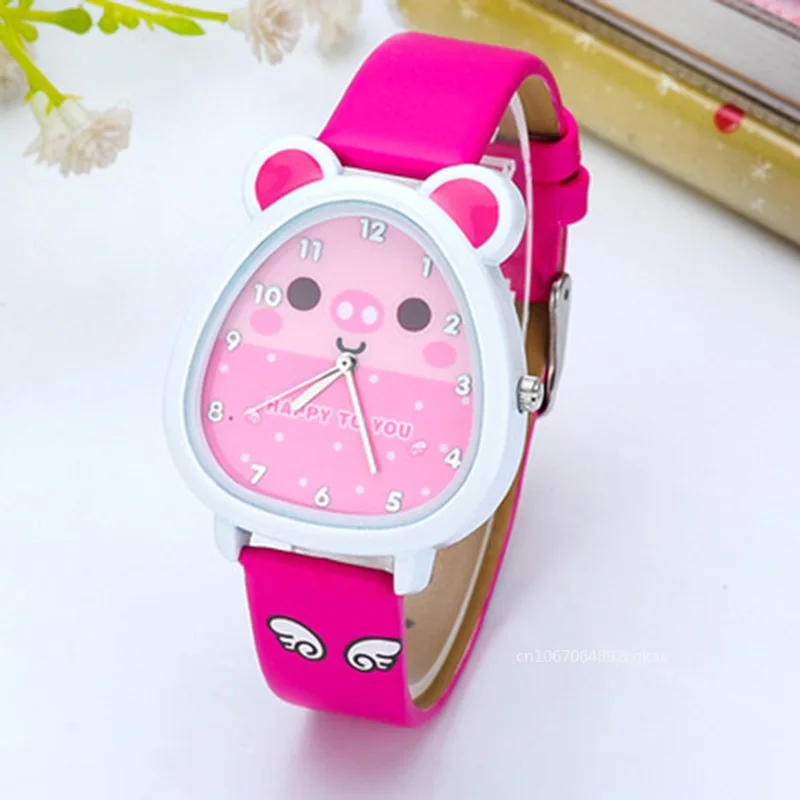 Милые часы с героями мультфильмов для девочек, детские кварцевые аналоговые кожаные наручные часы, детские часы с героями мультфильмов, часы для девочек на день рождения, подарок