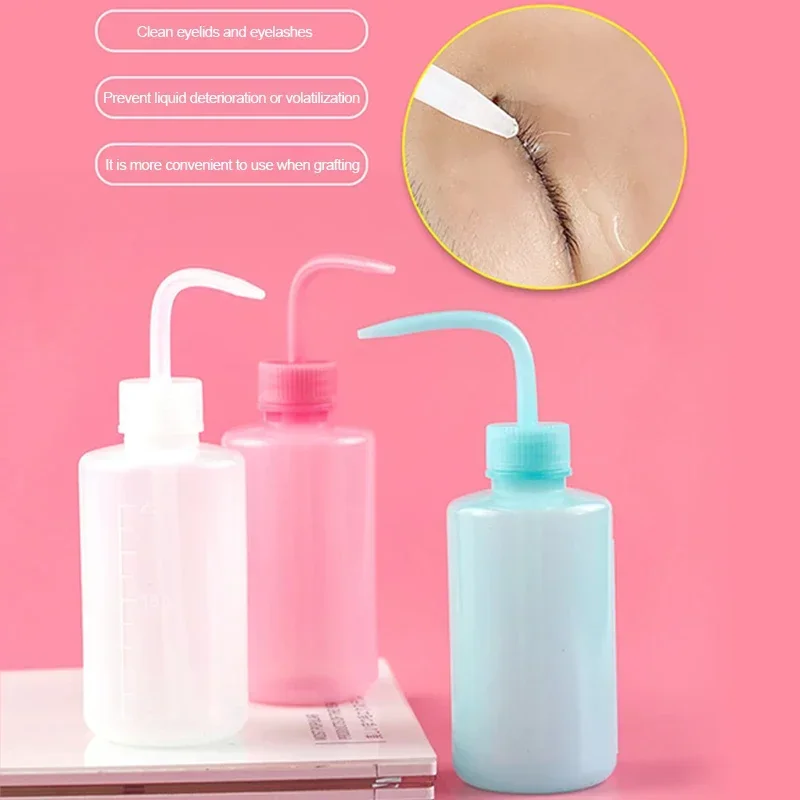 150/250/500ml Eyelash Remover ขวด Eyelash EXTENSION เครื่องมือแต่งหน้าทําความสะอาดขวดโค้ง Spout CLEANER กันน้ํา